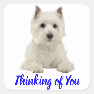 Denken aan You West Highland Terrier Puppy Dog Vierkante Sticker