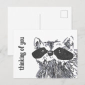 Denken aan You Woodland Schattigee wasbeer Briefkaart (Voorkant / Achterkant)