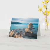 Denken aan Zen Natuurstenen Eenvoudige Sympathie Kaart (Gele Bloem)