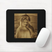 Denken Aap Meme Vintage Retro Muismat (Met muis)