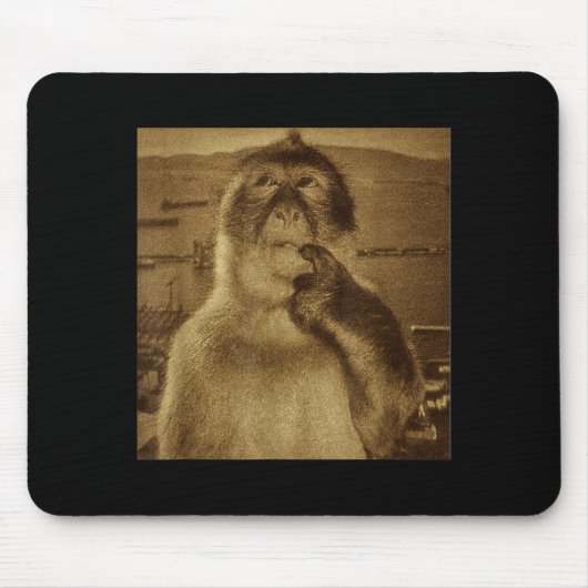 Denken Aap Meme Vintage Retro Muismat (Voorkant)