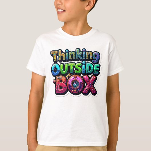 Denken buiten de box t-shirt (Voorkant)