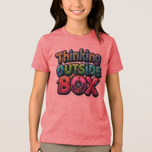 Denken buiten de box Tri-Blend shirt (Voorkant)