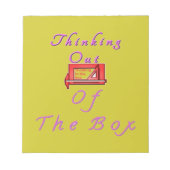 Denken buiten de doos Ontwerp Notitieblok (Voorkant)