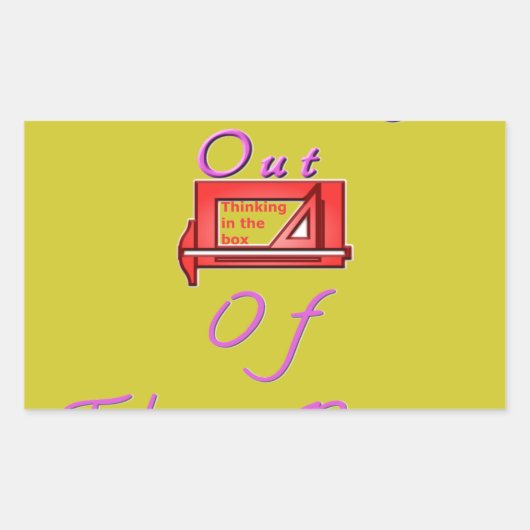 Denken buiten de doos Ontwerp Rechthoekige Sticker (Voorkant)