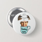 denken doet pijn ronde button 5,7 cm (Voorkant /achterkant)