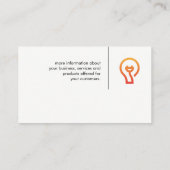 Denken Gloeilamp Plug Icon Visitekaartje (Achterkant)