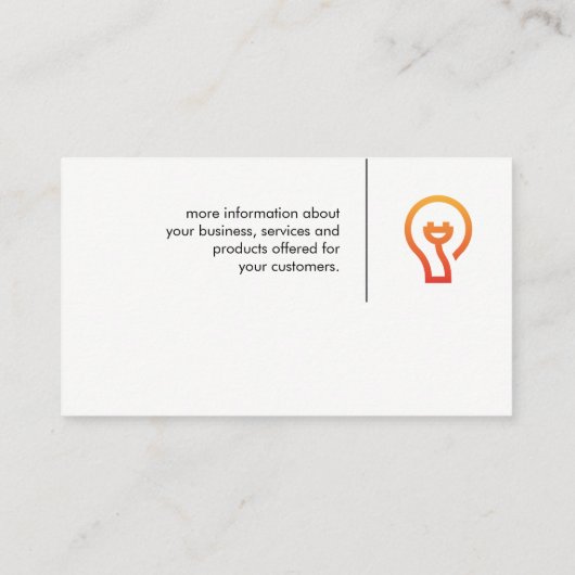 Denken Gloeilamp Plug Icon Visitekaartje (Achterkant)