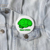 DENKEN GROEN RONDE BUTTON 7,6 CM (In situ)