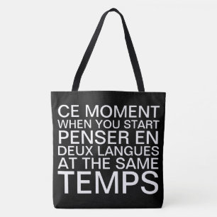 Denken in het Frans en Engels Tote Bag
