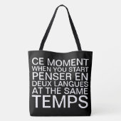 Denken in het Frans en Engels Tote Bag (Achterkant)