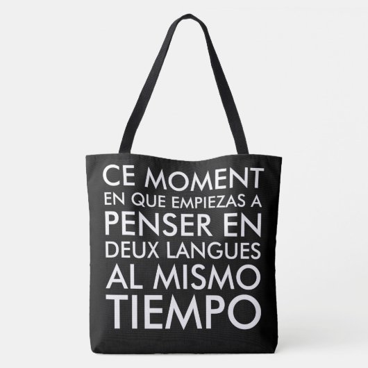 Denken in het Frans en het Spaans Tote Bag (Achterkant)