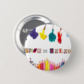 denken in kleur ronde button 5,7 cm (Voorkant /achterkant)