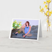 Denken met LeeMarie's Creatieve Vormgeving Kaart (Gele Bloem)