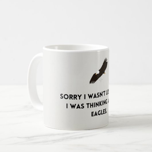 Denken over adelaars koffiemok (Voorkant links)