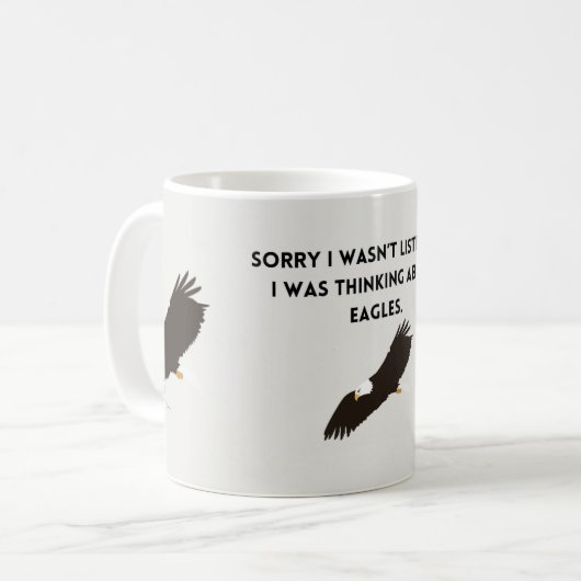 Denken over adelaars koffiemok (Voorkant links)