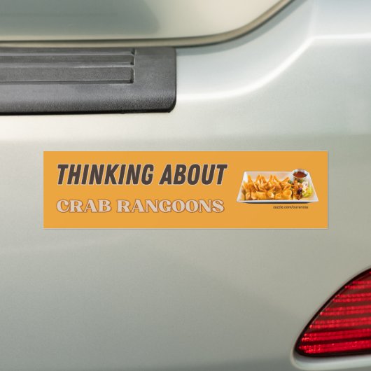 Denken over Crab Rangoons Grappige Bumper Bumpersticker (Op auto)