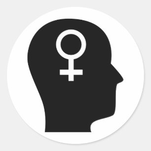 Denken over feminisme ronde sticker