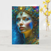 Denken over jou en je een magische dag wensen kaart (Gele Bloem)