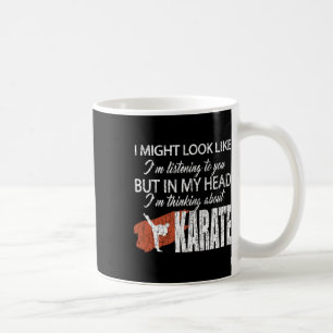 Denken over karate grappige vechtsporten zwart bel koffiemok