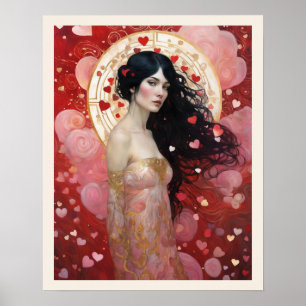 Denken over liefde Valentijnsdag kunst Poster