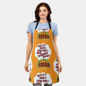 Denken over tacos smakelijke voedsel Humor patroon Schort (Gedragen)