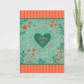  denken van jou Modern Heart Stripe Kaart (Voorkant)
