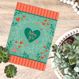 denken van jou Modern Heart Stripe Kaart