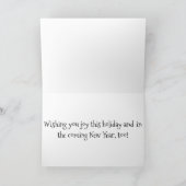 DENKEN VAN U BIJ CHRISTMAS-SNOWBOUND PUP FEESTDAGEN KAART (Binnen)