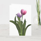 Denkend aan je gevoelens condoleert Pastel Tulp Kaart (Achterkant)