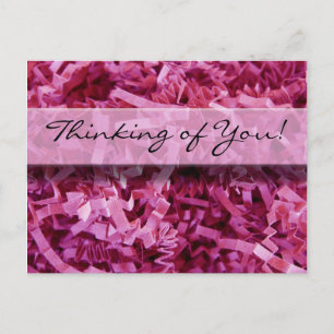 Denkend Aan Jou Abstract Roze Papier Snippers Foto Briefkaart