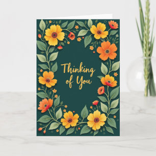 Denkend aan jou bloemenkaart kaart