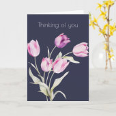 Denkend aan Jou Botanische Tulp Bloem Boho Kaart (Gele Bloem)