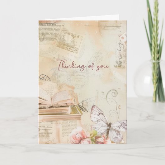 Denkend aan Jou Dromerige Vintage  Kaart (Voorkant)
