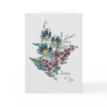 Denkend aan Jou – Elegante Blauwe & Pruim Waterver