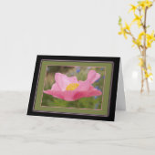 Denkend Aan Jou Gemonteerde Roze Klaproos Foto Sja Kaart (Gele Bloem)