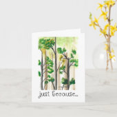 Denkend aan jou, gewoon omdat, volkskunst bomen ku kaart (Gele Bloem)