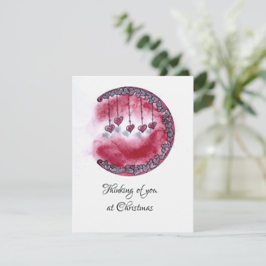 Denkend aan jou handgemaakte kerstkaart (Staand voorkant)