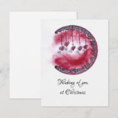 Denkend aan jou handgemaakte kerstkaart (Voorkant / Achterkant)