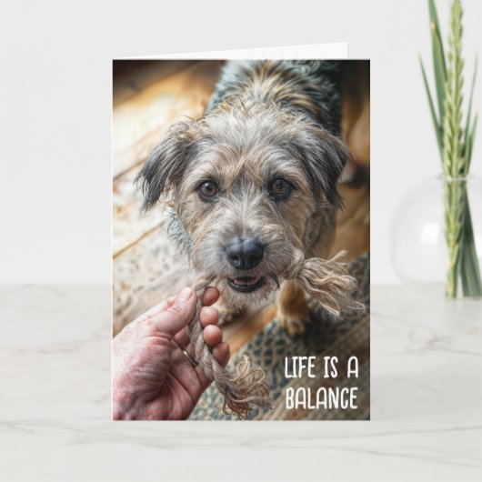 Denkend aan Jou Hond Touwtrekken Kaart (Voorkant)