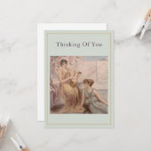 Denkend aan Jou Kaart Vintage Sage Serenity (Voorkant / Achterkant in situ)