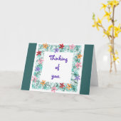 Denkend aan jou, kaarten met bloemenrand (Gele Bloem)