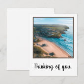 Denkend aan jou, luchtfoto strand scene notitiekaartje (Voorkant / Achterkant)