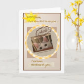 Denkend aan Jou: Meow=Jou Kaart (Gele Bloem)