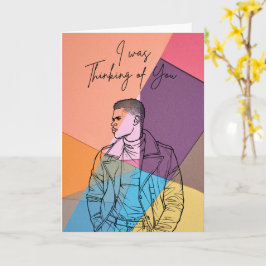 Denkend aan Jou – Moderne Artistieke Wenskaart Kaart