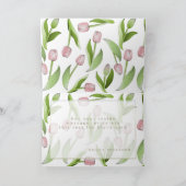 Denkend Aan Jou Moderne Roze Tulp Kaart (Binnen)