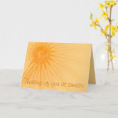 Denkend Aan Jou Oranje Abstract Zonneschijn Sjablo Kaart (Gele Bloem)