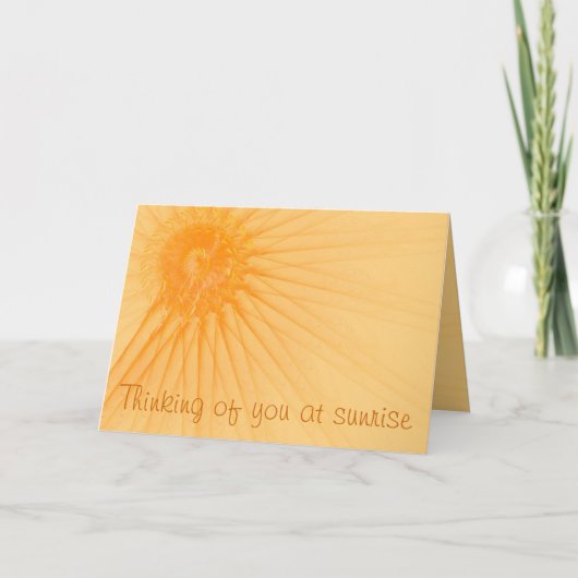 Denkend Aan Jou Oranje Abstract Zonneschijn Sjablo Kaart (Voorkant)