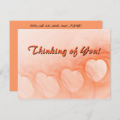 Denkend Aan Jou Oranje Hartlijn Abstract Briefkaart (Voorkant / Achterkant)