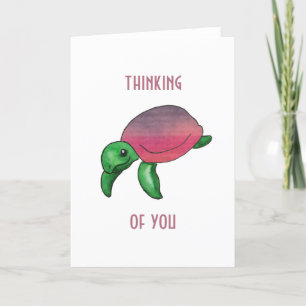 Denkend aan Jou Paarse Zeeschildpad Kaart